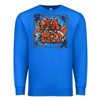 True Royal American football mama with leopard Premium Sweatshirt - Zillion Design Studio
