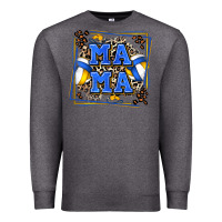 Charcoal Heather volleyball mama with leopard Premium Sweatshirt - Zillion Design Studio