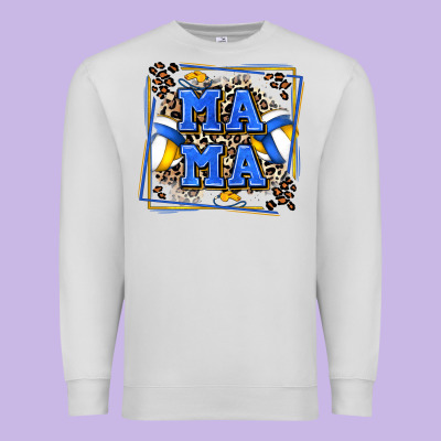 Volleyball Mama With Leopard Premium Sweatshirt Designed By Zillion Design Studio