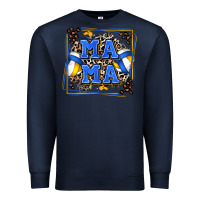 Navy volleyball mama with leopard Premium Sweatshirt - Zillion Design Studio