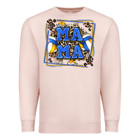 Pale Pink volleyball mama with leopard Premium Sweatshirt - Zillion Design Studio