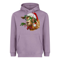 Lavender Christmas Glasses Goat Heavyweight Hoodie - RanaPortraitStore