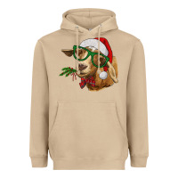 Mushroom Christmas Glasses Goat Heavyweight Hoodie - RanaPortraitStore