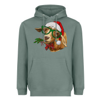 Sage Christmas Glasses Goat Heavyweight Hoodie - RanaPortraitStore