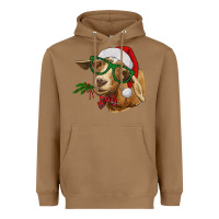 Toasted Coconut Christmas Glasses Goat Heavyweight Hoodie - RanaPortraitStore