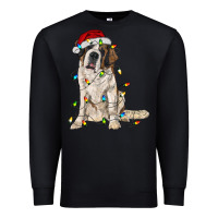 Black saint bernard with christmas lights Premium Sweatshirt - RanaPortraitStore