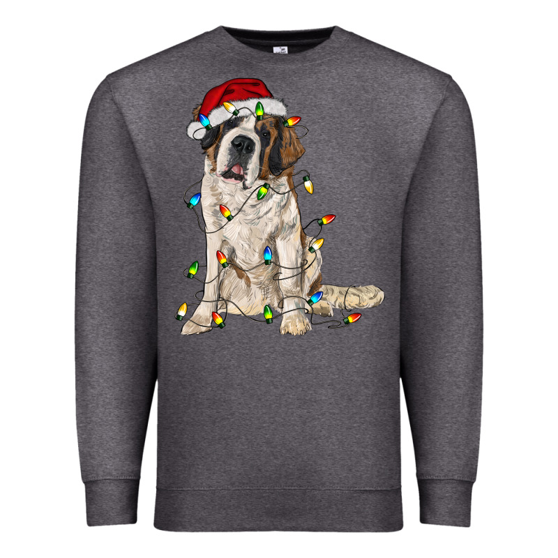 Saint Bernard With Christmas Lights Premium Sweatshirt by RanaPortraitStore | Teevron