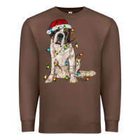 Chestnut saint bernard with christmas lights Premium Sweatshirt - RanaPortraitStore