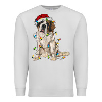 Dove Grey saint bernard with christmas lights Premium Sweatshirt - RanaPortraitStore