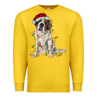 Lemon saint bernard with christmas lights Premium Sweatshirt - RanaPortraitStore
