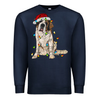 Navy saint bernard with christmas lights Premium Sweatshirt - RanaPortraitStore