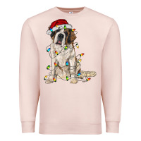 Pale Pink saint bernard with christmas lights Premium Sweatshirt - RanaPortraitStore