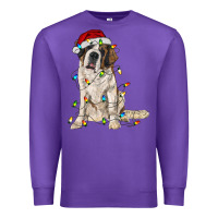 Purple saint bernard with christmas lights Premium Sweatshirt - RanaPortraitStore