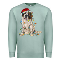 Seafoam saint bernard with christmas lights Premium Sweatshirt - RanaPortraitStore