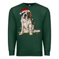 Sports Green saint bernard with christmas lights Premium Sweatshirt - RanaPortraitStore