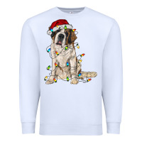 White saint bernard with christmas lights Premium Sweatshirt - RanaPortraitStore