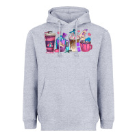 Heather Grey nail hustler coffee cups Heavyweight Hoodie - texasbilliewilder