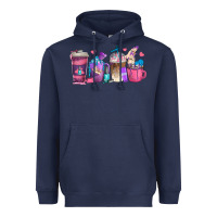 Navy nail hustler coffee cups Heavyweight Hoodie - texasbilliewilder