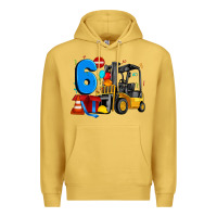 Antique Gold forklift birthday six Premium Hoodie - Artiststas