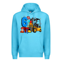 Ocean Blue forklift birthday six Premium Hoodie - Artiststas