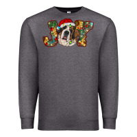 Charcoal Heather Saint Bernard Christmas joy, Premium Sweatshirt - RanaPortraitStore