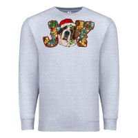 Heather Grey Saint Bernard Christmas joy, Premium Sweatshirt - RanaPortraitStore