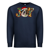 Navy Saint Bernard Christmas joy, Premium Sweatshirt - RanaPortraitStore