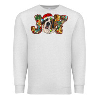 Oatmeal Heather Saint Bernard Christmas joy, Premium Sweatshirt - RanaPortraitStore
