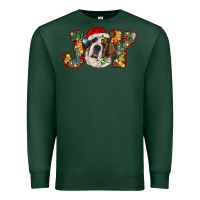 Sports Green Saint Bernard Christmas joy, Premium Sweatshirt - RanaPortraitStore