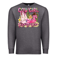 Charcoal Heather cowgirl summer Premium Sweatshirt - texasbilliewilder