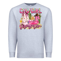 Heather Grey cowgirl summer Premium Sweatshirt - texasbilliewilder