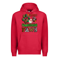 Cardinal merry christmas paws with santa Premium Hoodie - AdoDesignShop