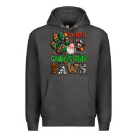 Charcoal Heather merry christmas paws with santa Premium Hoodie - AdoDesignShop
