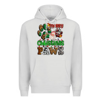 Dove Grey merry christmas paws with santa Premium Hoodie - AdoDesignShop