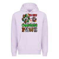 Lilac merry christmas paws with santa Premium Hoodie - AdoDesignShop