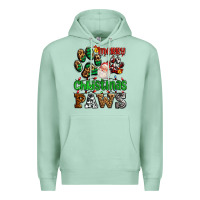 Seafoam merry christmas paws with santa Premium Hoodie - AdoDesignShop
