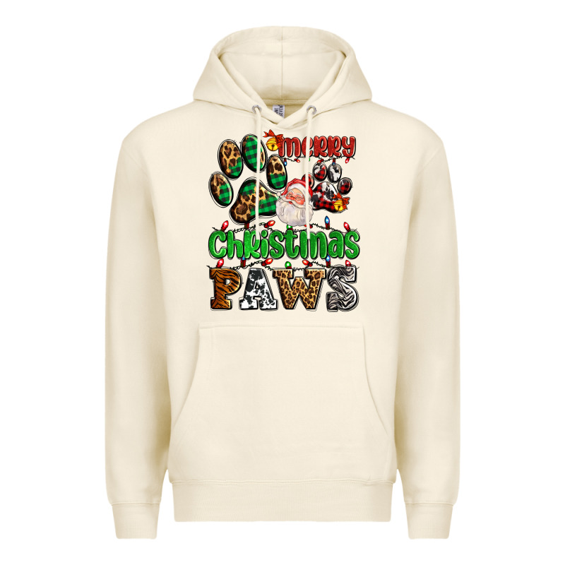 Merry Christmas Paws With Santa Premium Hoodie by AdoDesignShop | Teevron