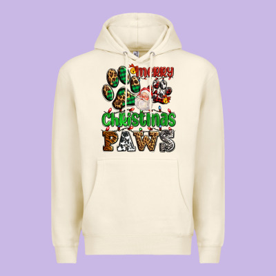 Merry Christmas Paws With Santa Premium Hoodie Designed By Adodesignshop