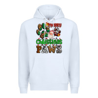 White merry christmas paws with santa Premium Hoodie - AdoDesignShop