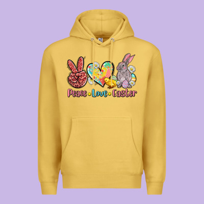 Peace Love Easter Premium Hoodie Designed By Adodesignshop