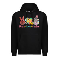 Black peace love easter Premium Hoodie - AdoDesignShop