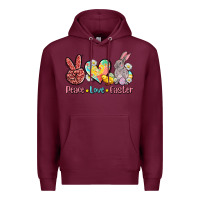 Burgundy peace love easter Premium Hoodie - AdoDesignShop
