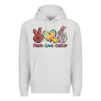 Dove Grey peace love easter Premium Hoodie - AdoDesignShop