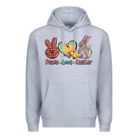 Heather Grey peace love easter Premium Hoodie - AdoDesignShop