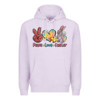 Lilac peace love easter Premium Hoodie - AdoDesignShop