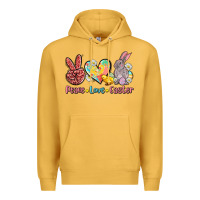 Mustard peace love easter Premium Hoodie - AdoDesignShop