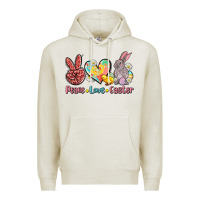 Oatmeal Heather peace love easter Premium Hoodie - AdoDesignShop