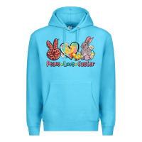 Ocean Blue peace love easter Premium Hoodie - AdoDesignShop