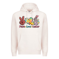 Pale Pink peace love easter Premium Hoodie - AdoDesignShop