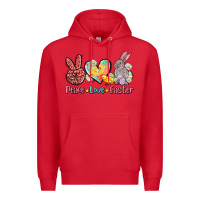 Red peace love easter Premium Hoodie - AdoDesignShop